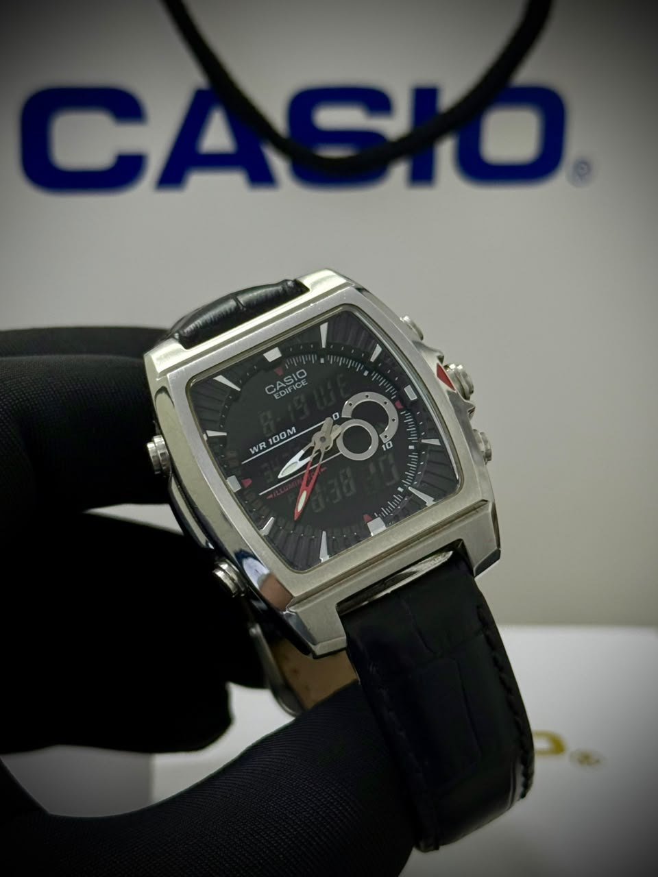 Casio Edifice EFA-120 — Tonneau Ana-Digi, Full Set — other view