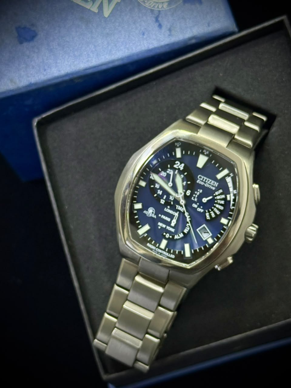 Citizen Attesa ATP53-2652 — Titanium, Navy Dial Chronograph