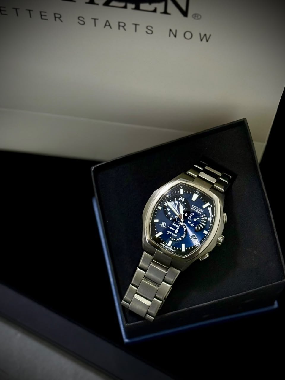 Citizen Attesa ATP53-2652 — Titanium, Navy Dial Chronograph — other view