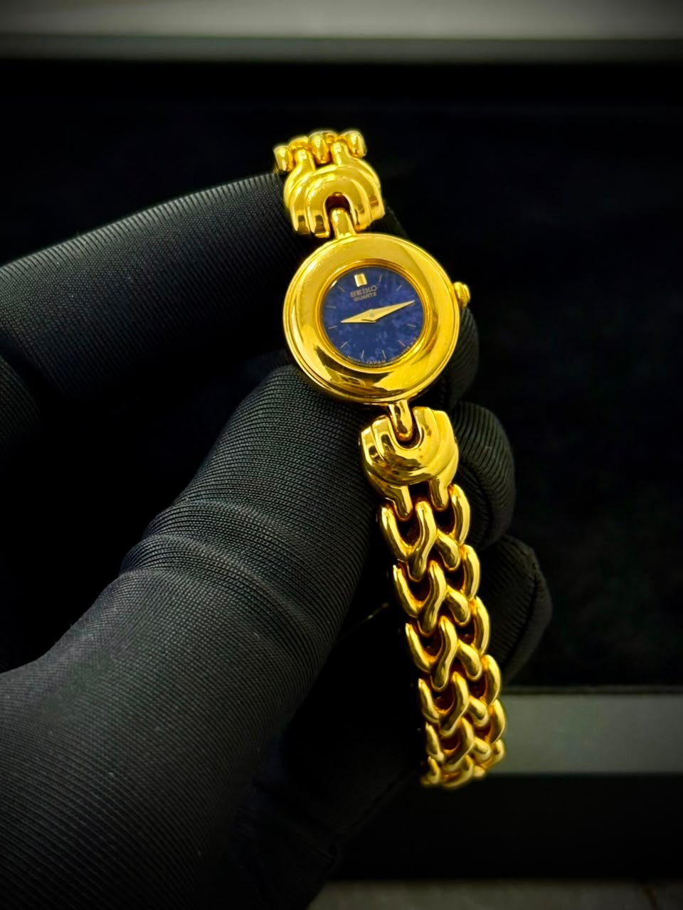 Seiko SXJM74 — Lapis Blue Dial, Gold Plated